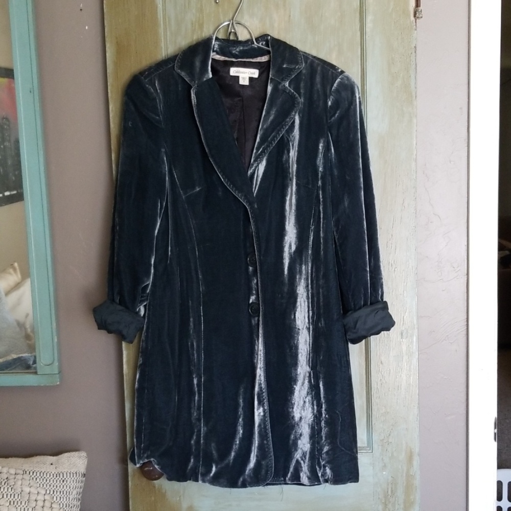 Dark Green Blue Velour jacket
